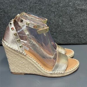 Steve Madden McKenna Studded Espadrille Wedge Sandals Size 9.5